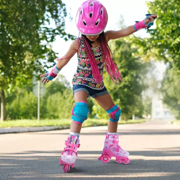 SULIFEEL Adjustable Roller Skates for Girls Boys Kids,Fun Illuminating Light Up Flash Wheels Three-Point Type Balance Suitable for Beginners Indoor Roller Skating