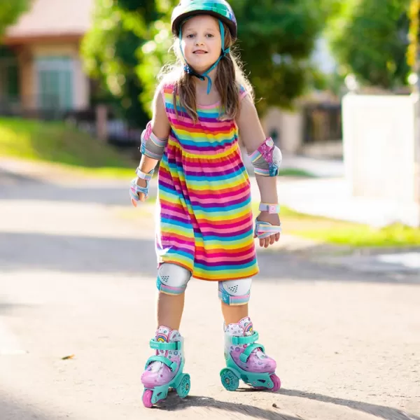 SULIFEEL Adjustable Roller Skates for Girls Boys Kids,Fun Illuminating Light Up Flash Wheels Three-Point Type Balance Suitable for Beginners Indoor Roller Skating