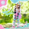 imageSULIFEEL Rainbow Unicorn 4 Size Adjustable Light up Roller Skates for Girls Boys for KidsA Rainbow