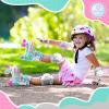 imageSULIFEEL Rainbow Unicorn 4 Size Adjustable Light up Roller Skates for Girls Boys for KidsA Rainbow