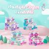 imageSULIFEEL Rainbow Unicorn 4 Size Adjustable Light up Roller Skates for Girls Boys for KidsA Rainbow