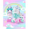 imageSULIFEEL Rainbow Unicorn 4 Size Adjustable Light up Roller Skates for Girls Boys for KidsA Rainbow