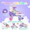 imageSULIFEEL Rainbow Unicorn 4 Size Adjustable Light up Roller Skates for Girls Boys for KidsB Purple