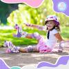 imageSULIFEEL Rainbow Unicorn 4 Size Adjustable Light up Roller Skates for Girls Boys for KidsB Purple