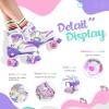 imageSULIFEEL Rainbow Unicorn 4 Size Adjustable Light up Roller Skates for Girls Boys for KidsB Purple