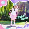 imageSULIFEEL Rainbow Unicorn 4 Size Adjustable Light up Roller Skates for Girls Boys for KidsB Purple