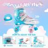imageSULIFEEL Rainbow Unicorn 4 Size Adjustable Light up Roller Skates for Girls Boys for KidsC Blue