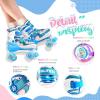imageSULIFEEL Rainbow Unicorn 4 Size Adjustable Light up Roller Skates for Girls Boys for KidsD Snow