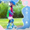 imageSULIFEEL Rainbow Unicorn 4 Size Adjustable Light up Roller Skates for Girls Boys for KidsD Snow