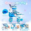 imageSULIFEEL Rainbow Unicorn 4 Size Adjustable Light up Roller Skates for Girls Boys for KidsD Snow
