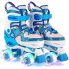 imageSULIFEEL Rainbow Unicorn 4 Size Adjustable Light up Roller Skates for Girls Boys for KidsD Snow