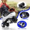 imageSULIFEEL Rainbow Unicorn 4 Size Adjustable Light up Roller Skates for Girls Boys for KidsE Black