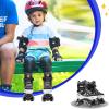 imageSULIFEEL Rainbow Unicorn 4 Size Adjustable Light up Roller Skates for Girls Boys for KidsE Black
