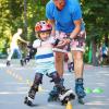 imageSULIFEEL Rainbow Unicorn 4 Size Adjustable Light up Roller Skates for Girls Boys for KidsE Black