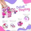 imageSULIFEEL Rainbow Unicorn 4 Size Adjustable Light up Roller Skates for Girls Boys for KidsF Pink