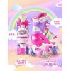 imageSULIFEEL Rainbow Unicorn 4 Size Adjustable Light up Roller Skates for Girls Boys for KidsF Pink