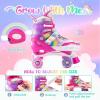 imageSULIFEEL Rainbow Unicorn 4 Size Adjustable Light up Roller Skates for Girls Boys for KidsF Pink