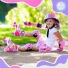 imageSULIFEEL Rainbow Unicorn 4 Size Adjustable Light up Roller Skates for Girls Boys for KidsF Pink