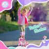 imageSULIFEEL Rainbow Unicorn 4 Size Adjustable Light up Roller Skates for Girls Boys for KidsF Pink