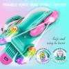 imageSULIFEEL Rainbow Unicorn 4 Size Adjustable Light up Roller Skates for Girls Boys for KidsG Toddler Rainbow