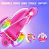 imageSULIFEEL Rainbow Unicorn 4 Size Adjustable Light up Roller Skates for Girls Boys for KidsI Toddler Pink