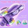 imageSULIFEEL Rainbow Unicorn 4 Size Adjustable Light up Roller Skates for Girls Boys for KidsToddler Purple