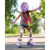 imageSULIFEEL Rainbow Unicorn 4 Size Adjustable Light up Roller Skates for Girls Boys for KidsToddler Purple