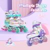 imageSULIFEEL Rainbow Unicorn Inline Skates for Girls Boys 4 Size Adjustable Light up Wheels Skates for Kids BeginnerB Purple