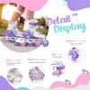 imageSULIFEEL Rainbow Unicorn Inline Skates for Girls Boys 4 Size Adjustable Light up Wheels Skates for Kids BeginnerB Purple