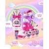 imageSULIFEEL Rainbow Unicorn Inline Skates for Girls Boys 4 Size Adjustable Light up Wheels Skates for Kids BeginnerC Pink