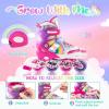 imageSULIFEEL Rainbow Unicorn Inline Skates for Girls Boys 4 Size Adjustable Light up Wheels Skates for Kids BeginnerC Pink