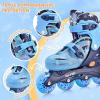 imageSULIFEEL Inline Skates for Girls Kids Ages 310 with Light Up Wheels Adjustable 4 Sizes for Kids Toddler Youth Beginner Indoor ampamp OutdoorBlue