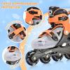 imageSULIFEEL Inline Skates for Girls Kids Ages 310 with Light Up Wheels Adjustable 4 Sizes for Kids Toddler Youth Beginner Indoor ampamp OutdoorOrange