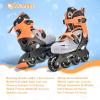 imageSULIFEEL Inline Skates for Girls Kids Ages 310 with Light Up Wheels Adjustable 4 Sizes for Kids Toddler Youth Beginner Indoor ampamp OutdoorOrange