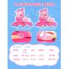 imageSULIFEEL Inline Skates for Girls Kids Ages 310 with Light Up Wheels Adjustable 4 Sizes for Kids Toddler Youth Beginner Indoor ampamp OutdoorRose Red