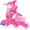 imageSULIFEEL Inline Skates for Girls Kids Ages 310 with Light Up Wheels Adjustable 4 Sizes for Kids Toddler Youth Beginner Indoor ampamp OutdoorRose Red