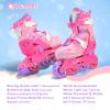 imageSULIFEEL Inline Skates for Girls Kids Ages 310 with Light Up Wheels Adjustable 4 Sizes for Kids Toddler Youth Beginner Indoor ampamp OutdoorRose Red
