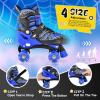 imageSULIFEEL Adjustable Kids Roller Skates for Boys Ages 35 58 612 with 4 Sizes Adjustable Light up Wheels Best Children Gift for Beginners Indoor Outdoor SportsSpider Blue