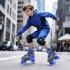 imageSULIFEEL Adjustable Kids Roller Skates for Boys Ages 35 58 612 with 4 Sizes Adjustable Light up Wheels Best Children Gift for Beginners Indoor Outdoor SportsSpider Blue