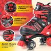 imageSULIFEEL Adjustable Kids Roller Skates for Boys Ages 35 58 612 with 4 Sizes Adjustable Light up Wheels Best Children Gift for Beginners Indoor Outdoor SportsSpider Red
