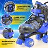 imageSULIFEEL Adjustable Kids Roller Skates for Boys Ages 35 58 612 with 4 Sizes Adjustable Light up Wheels Best Children Gift for Beginners Indoor Outdoor SportsSpider Blue