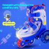 imageSULIFEEL Adjustable Roller Skates for Girls Boys KidsFun Illuminating Light Up Flash Wheels ThreePoint Type Balance Suitable for Beginners Indoor Roller SkatingSpace Blue