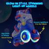imageSULIFEEL Adjustable Roller Skates for Girls Boys KidsFun Illuminating Light Up Flash Wheels ThreePoint Type Balance Suitable for Beginners Indoor Roller SkatingSpace Blue
