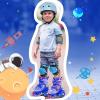 imageSULIFEEL Adjustable Roller Skates for Girls Boys KidsFun Illuminating Light Up Flash Wheels ThreePoint Type Balance Suitable for Beginners Indoor Roller SkatingSpace Blue