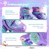 imageSULIFEEL Adjustable Roller Skates for Girls Boys KidsFun Illuminating Light Up Flash Wheels ThreePoint Type Balance Suitable for Beginners Indoor Roller SkatingSnowflake Blue