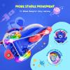 imageSULIFEEL Adjustable Roller Skates for Girls Boys KidsFun Illuminating Light Up Flash Wheels ThreePoint Type Balance Suitable for Beginners Indoor Roller SkatingSpace Blue