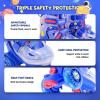 imageSULIFEEL Adjustable Roller Skates for Girls Boys KidsFun Illuminating Light Up Flash Wheels ThreePoint Type Balance Suitable for Beginners Indoor Roller SkatingSpace Blue