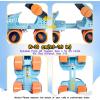 imageSULIFEEL Kids Adjustable Quad Roller SkatesToddler Beginner Roller Skates for Girls and Boys Age 25 Years OldDinosaur Blue