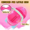imageSULIFEEL Kids Adjustable Quad Roller SkatesToddler Beginner Roller Skates for Girls and Boys Age 25 Years OldMermaid Pink