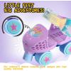 imageSULIFEEL Kids Adjustable Quad Roller SkatesToddler Beginner Roller Skates for Girls and Boys Age 25 Years OldMermaid Purple